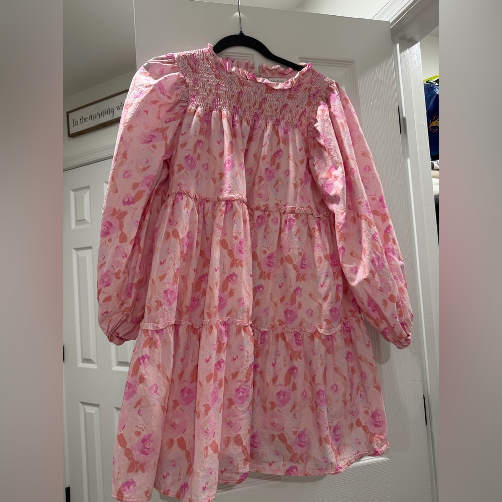 Nursing/maternity Pink Long Sleeve Dress